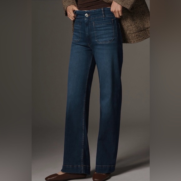 Anthropologie Collette Full Length Wide Leg Jeans by Maeve - Picture 2 of 7